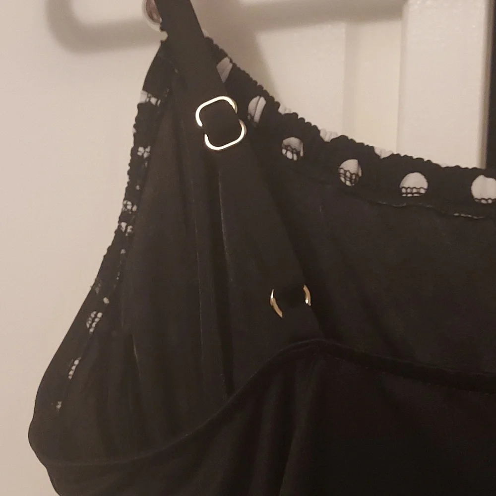 Magic Suit Swimsuit Black And White Polka Dot Size 10